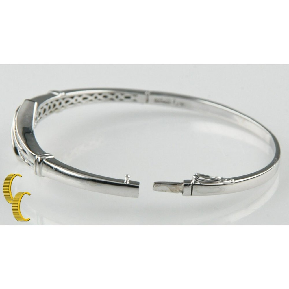 Women's Sterling Silver Channel Set Diamond Bangle Bracelet Gift for Her! - Picture 4 of 6